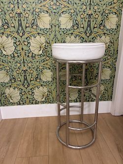 Bar Stool with White Padded Seat