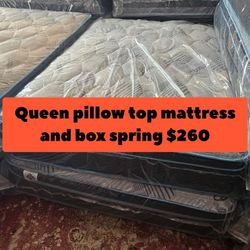 Queen Pillow Top Mattress And Box Spring 