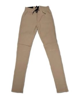 Split knee jogger twill pants