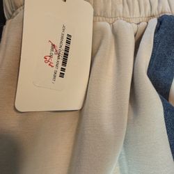 NWT Joh Apparel Beige/Blue Knit Skirt