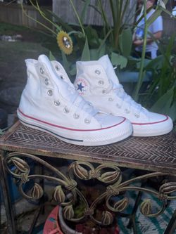 Lightly used white high top canvas converse size $20