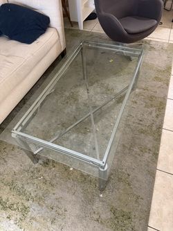 Glass Top Coffee Table with Chrome Frame