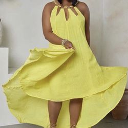 Pink White Yellow Dress