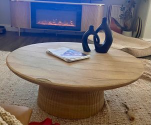 Faux travertine coffee table