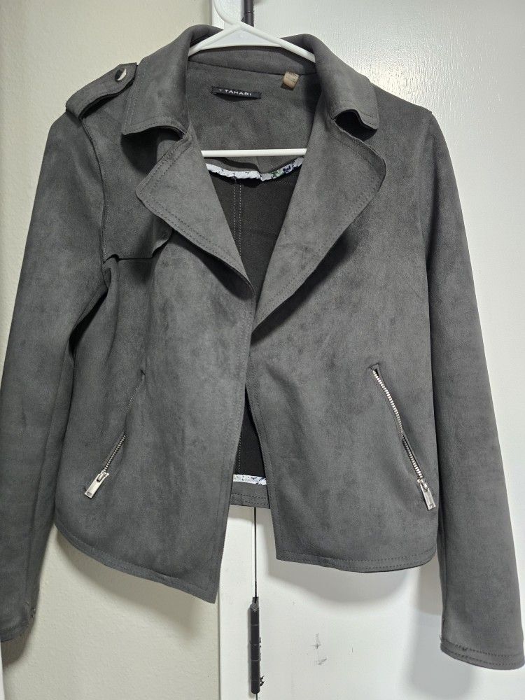 Grey Suede Faux Leather