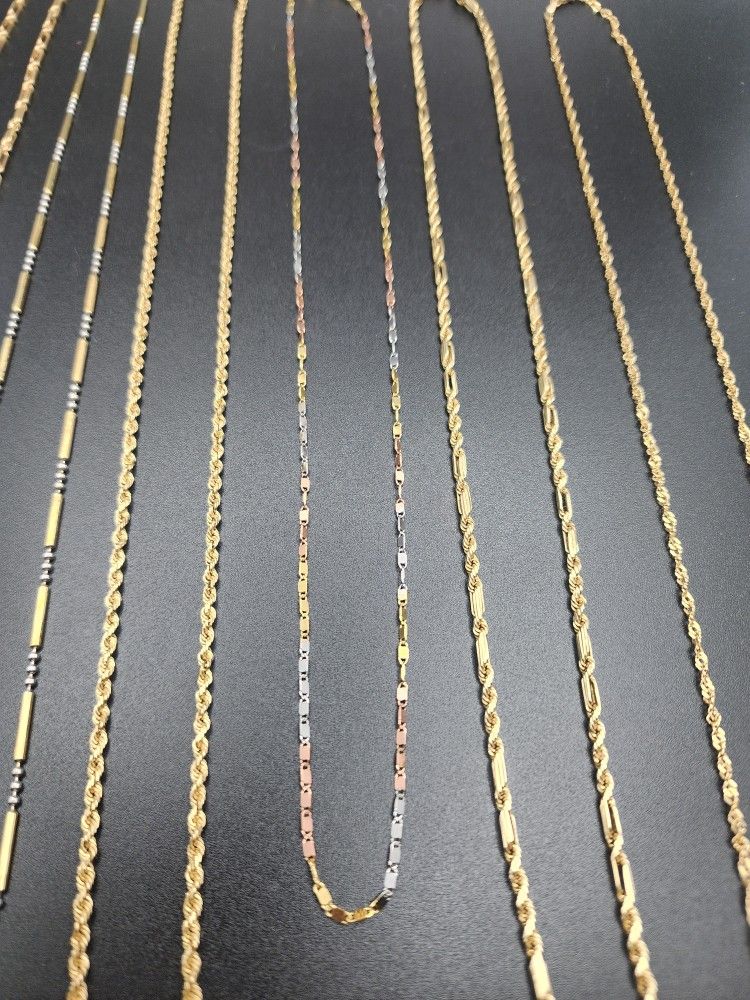 14k Gold Chain Necklaces Prices Vary