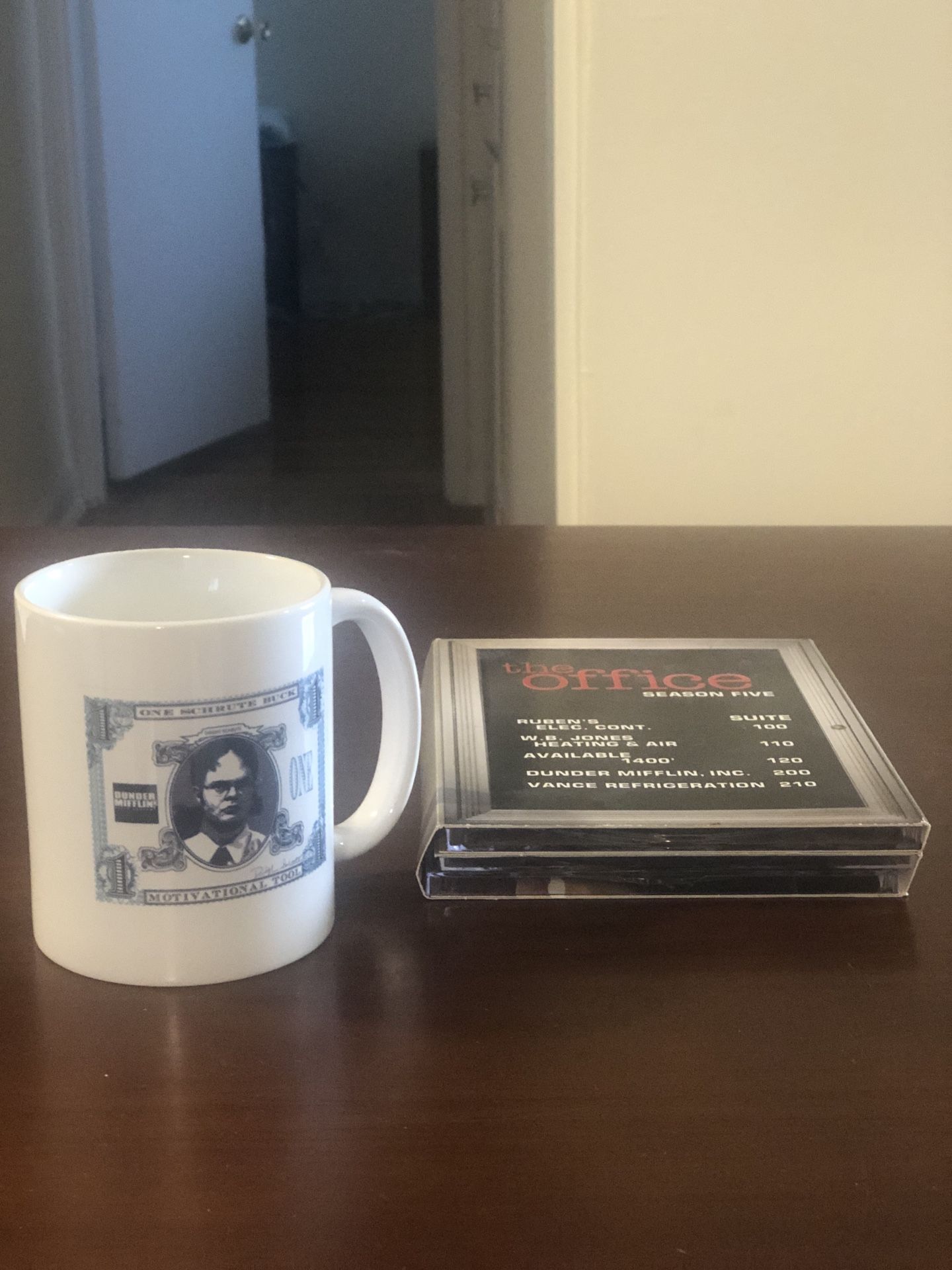 The Office – Schrute Buck Mug (NEW) & Season 5 DVD Set (USED, VG)