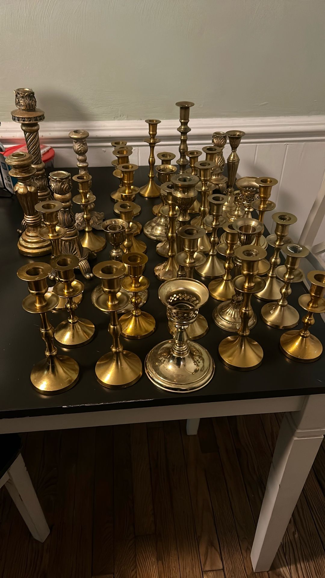 Set of 40 Gold Metal Taper Candle Holders – Perfect for Weddings & Events