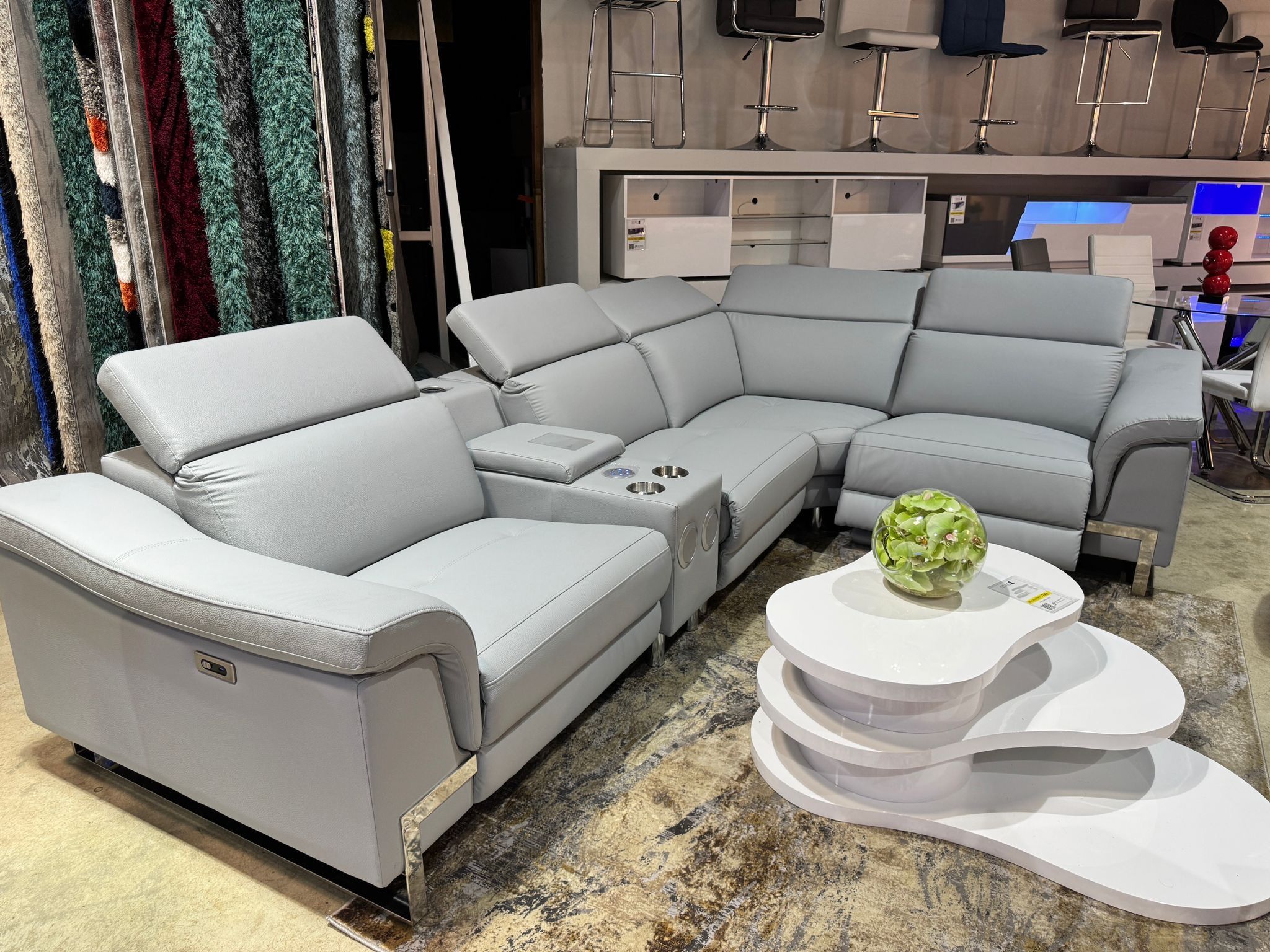 New Sectional Recliner Grey