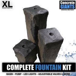 XL “Square Basalt” Fountain Kit + LED’s