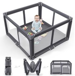 Brand New Sealed in Box — Grobeybees Foldable Baby Playpen with Mat, 50 x 50 Inch