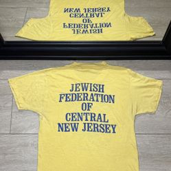 Vintage 1980s Kids / Youth Jewish Federation Of Central New Jersey Rejoicing Shirt  