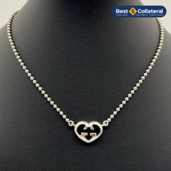 Gucci Interlocking G Sterling Silver Necklace 