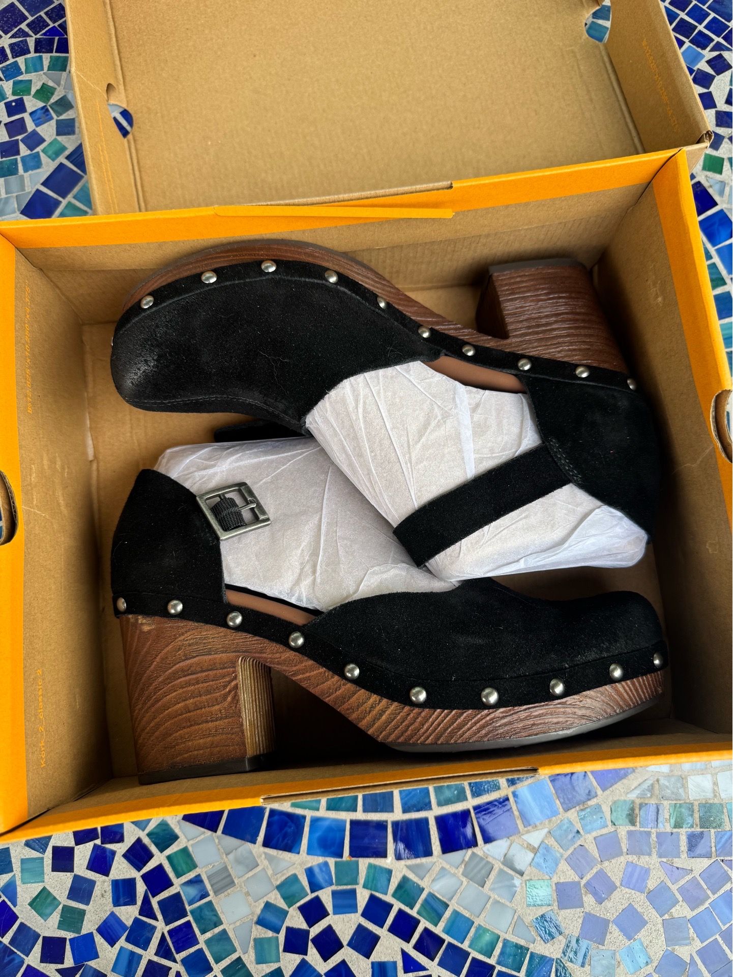 New Korks Evah clogs black suede