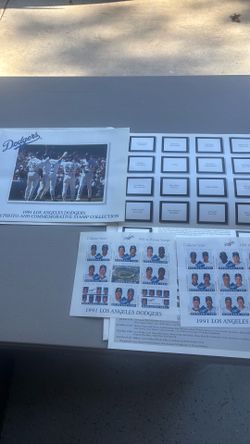 1991 LA Dodgers Photo & Commemorative Stamp Collection