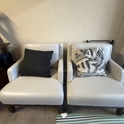 Modern Leather Sofas (Set of 2)