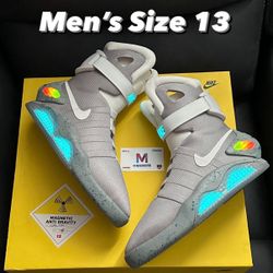 Nike Air Mag Back To The Future Marty McFly Prop Shoes Movie Grade Studio Memorabilia MAG Adapt BB Hoverboard DeLorean Michael J Fox Men’s Size 13 👟