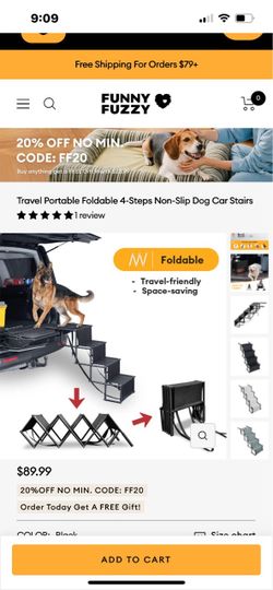Funny Fuzzy Foldable 4-Step Dog Car Stairs