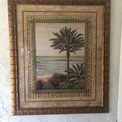 Topical Beach Framed Art 37 X 43