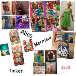 Mermaid, Tinker & Alice Costume Outfits