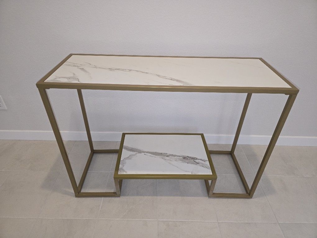 Console Table - Marble Look (Not Real Marble)