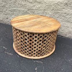 MUST SELL cute boho coastal wooden round coffee table