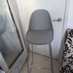 Two  High Chairs Chrome with Cushion .New.!