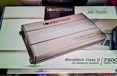 Soundstream 7500 watts Monobloc Class D Amplifier Brand New In The Box