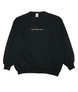 Vintage Calvin Klein Crewneck Mens XL Black Sweatshirt Pullover Spell Out CK 90s