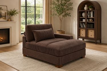 Brown Corduroy Chaise