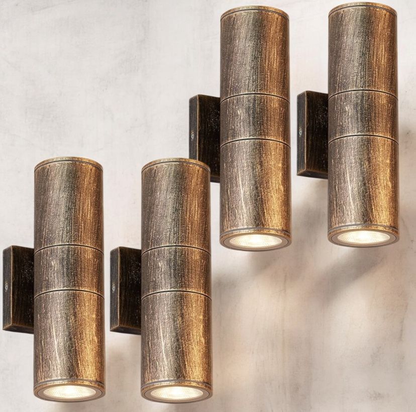 4 Packs Outdoor Wall Lights, Integrated LED Cylinder Up Down 12W 2700K