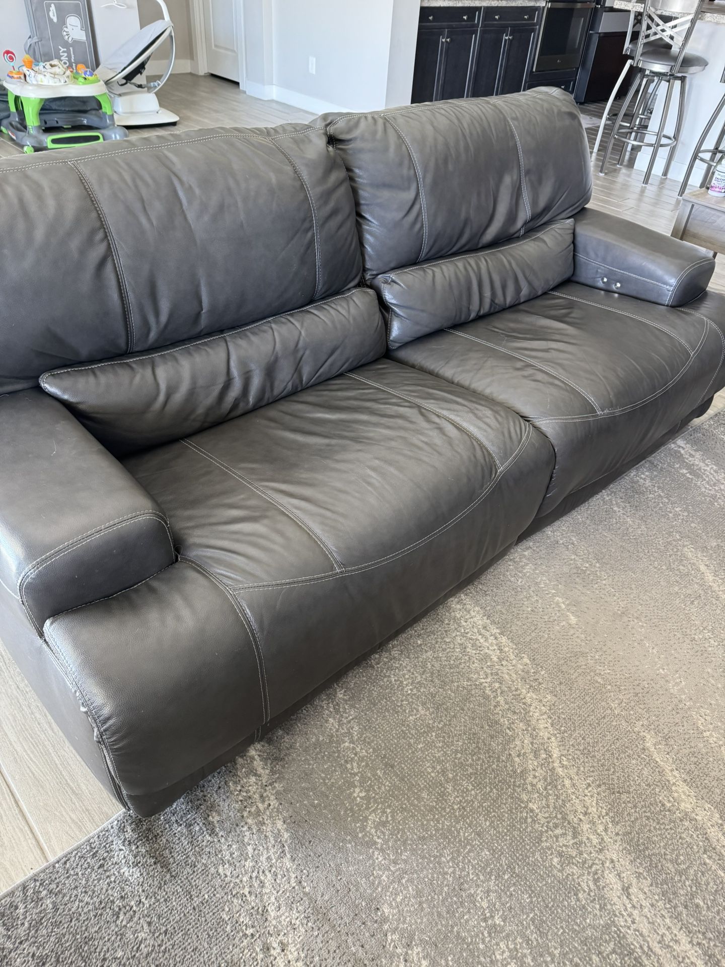 Top grain Leather Reclining 3 Piece Set