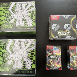 Pokemon Perfect Order PC ETB x2, ETB x2, Booster Bundles x2, Booster Box BUNDLE