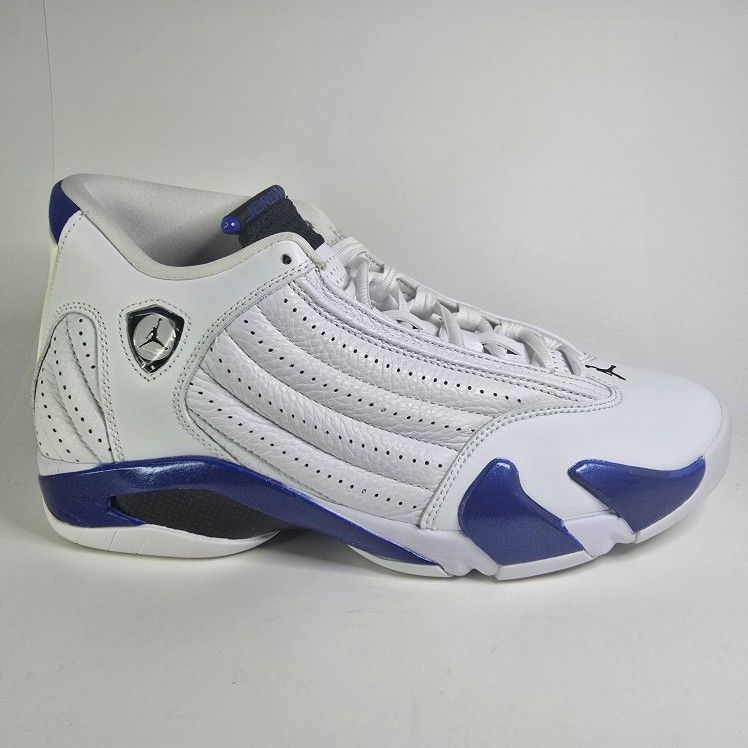 Size 9.5 - Nike Air Jordan 14 Retro White Hyper Royal 487471-104