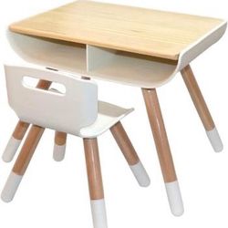 Toddler Solid Wood Desk & Chair Set