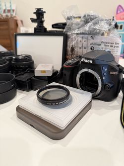 Nikon D3300 With Accessories, Lenses, And Filt