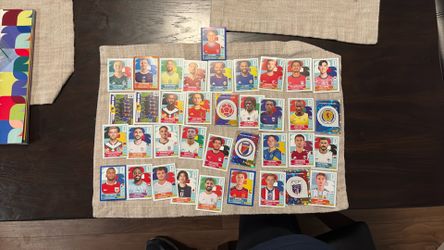 Can trade or white border 50 cent each blue is 1 dollar each or red is 8