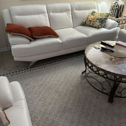 Beautiful White Leather Furniture Set
