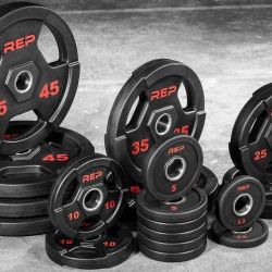 Rep Fitness Rubber Coated Olympic Plates With Tree