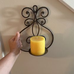 Two Rod Iron Candle Sconces 