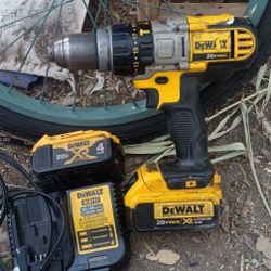 DeWalt Hammer Drill With Two Batteries And Charger 20 Volt Max