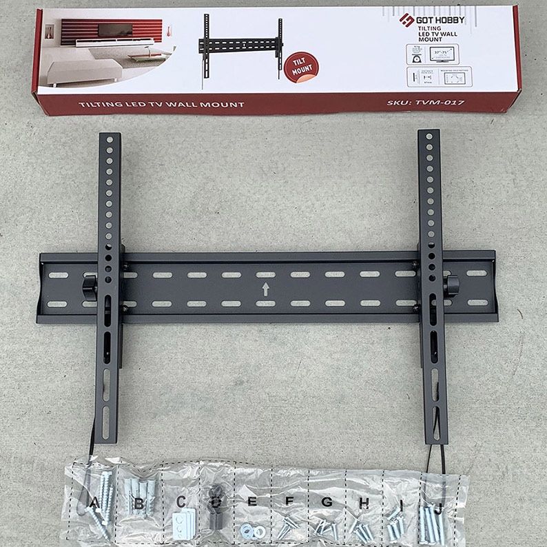 (New in box) $15 Tilt TV Wall Mount Bracket for 37-75” TVs, Max Weight 110 Lbs, VESA 600x400mm