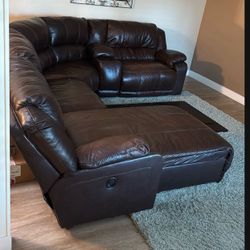 Leather Sectional with chaise