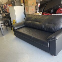 Black Leather Sofa