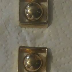 Swank Gold Tone Circle In Square Button Cufflinks Cuff Links Vintage Collectible Men's Jewelry Gift