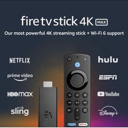 Amazon Fire TV Stick 4K Max streaming device, Wi-Fi 6, Alexa Voice Remote (includes TV controls) (New In Box)