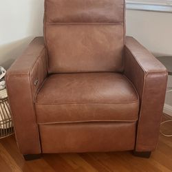 West Elm Leather Powered Recliner