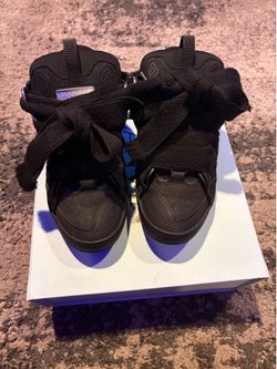 All Black Lanvin Curb Sneakers