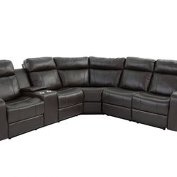 Leather gel +PU-Brown Sectional