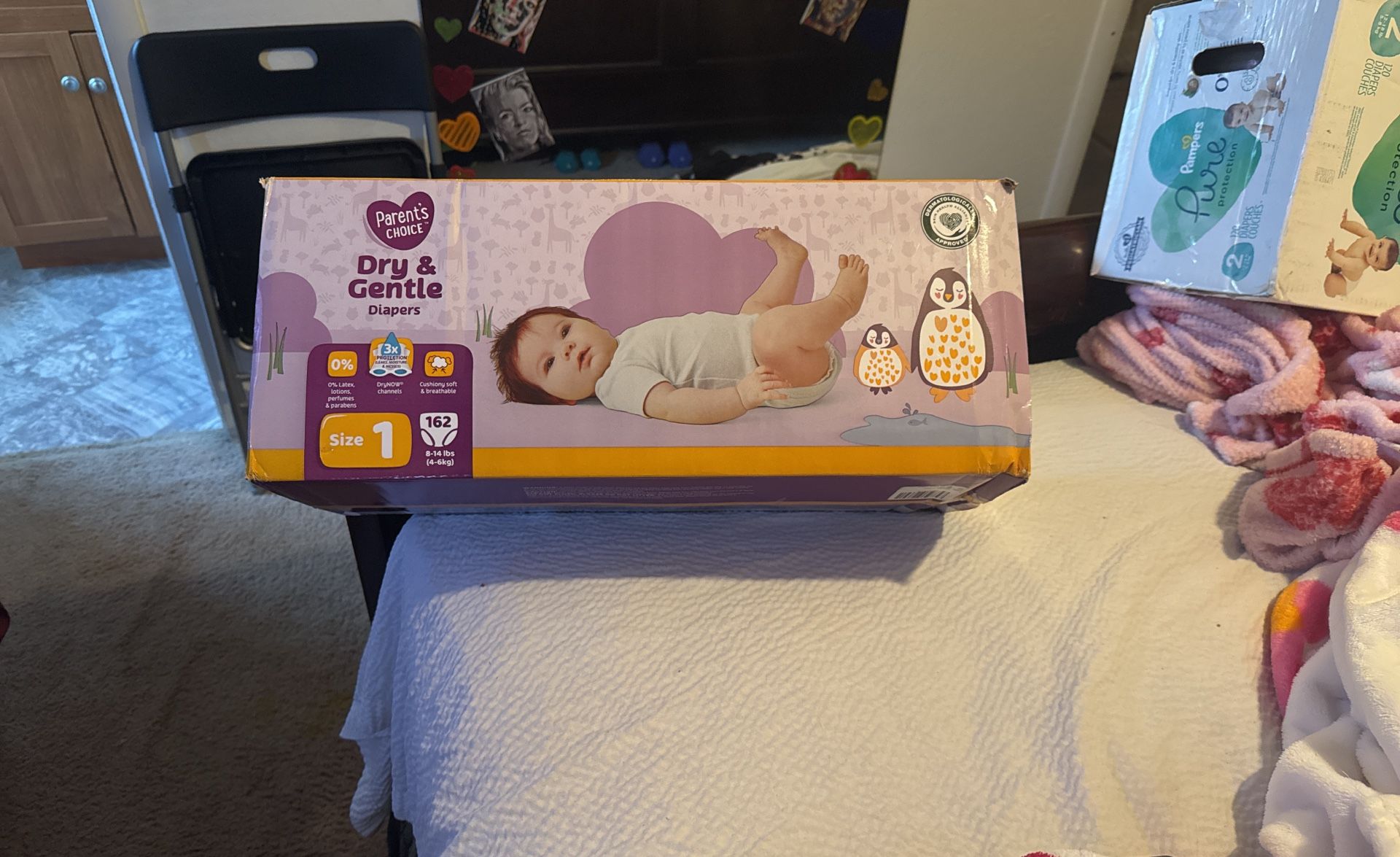 Parents Choice Dry & Gentle Diapers Size 1 (Qty 162)